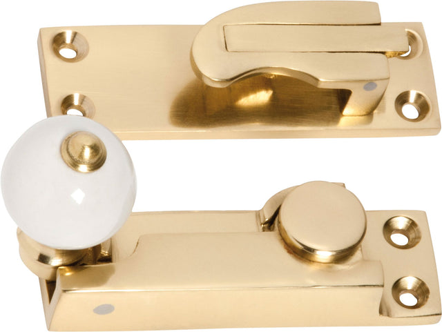 Tradco Sash Fastener Porcelain Ball - 73mm - Polished Brass (1604)