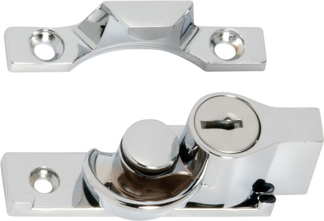 Tradco Sash Fastener Locking Narrow Zinc Alloy - 65mm - Chrome Plated (1623)