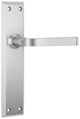 Tradco Menton Lever Long Backplate Door Handle - Satin Chrome - Passage (0687)