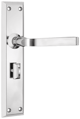 Tradco Menton Lever Long Backplate Door Handle - Chrome Plated - Privacy (0684P)