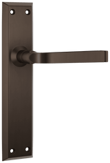 Tradco Menton Lever Long Backplate Door Handle - Antique Brass - Passage (0678)