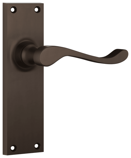 Tradco Victorian Door Lever on Plate - Antique Brass - Latch (0782)