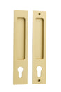 Iver Rectangular Sliding Door Pull Kit, Brushed Gold, Entrance Set Locking
