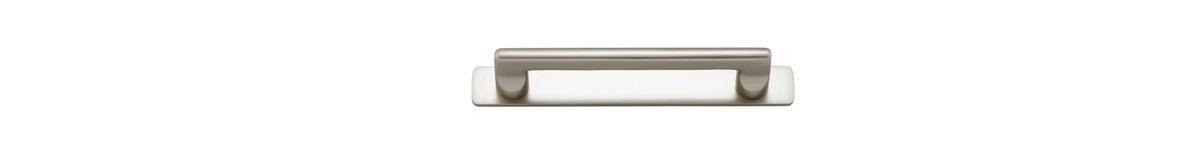 Iver Baltimore Cabinet Pull with Backplate - Satin Nickel - CTC 128mm (20889B)