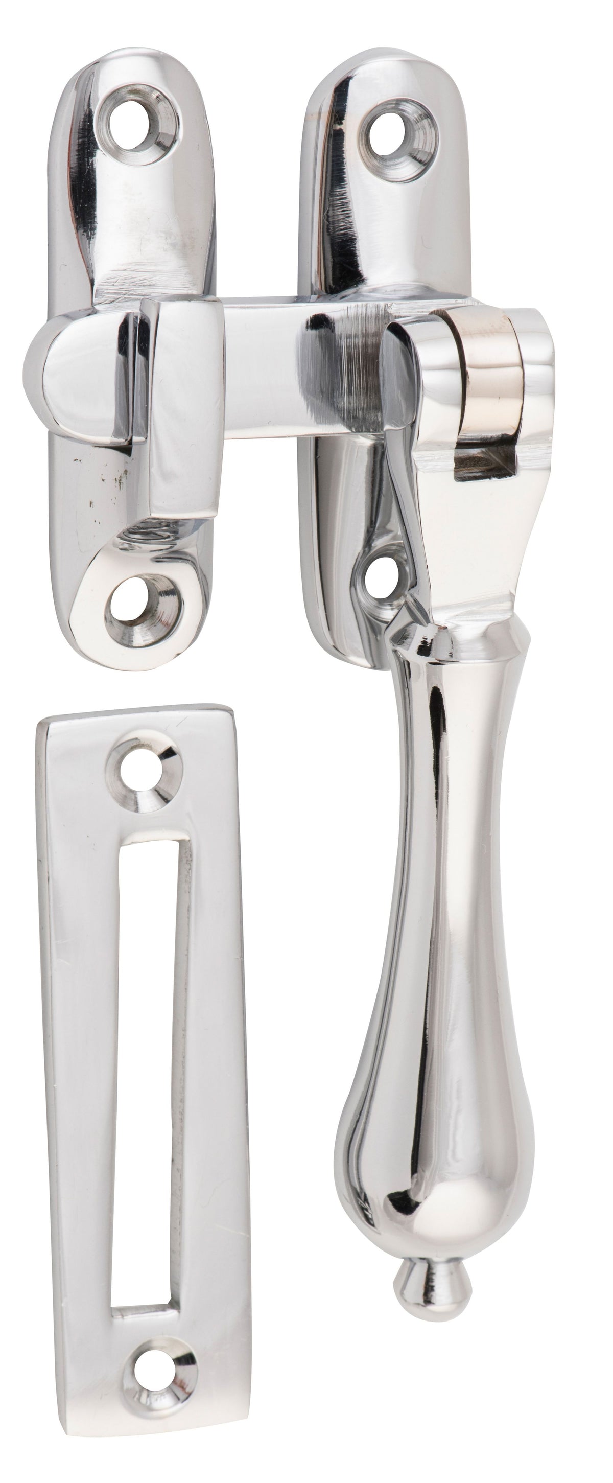 Tradco Casement Fastener Teardrop Long Throw - Chrome Plated (1751)