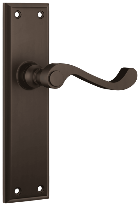 Tradco Milton Lever on Long Backplate - Antique Brass - Passage (0786)