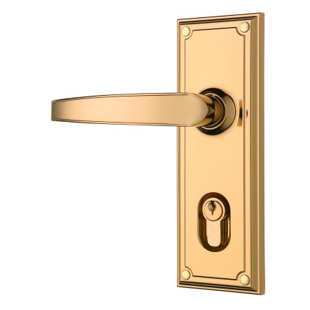 Gainsborough Trilock Traditional Lever Entrance Set – Bright Gold (890TLEBG)
