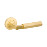 Zanda Zurich Knurled - Satin Brass - Entrance Set - 70mm Key/Turn (9345.E4.SB)