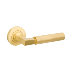Zanda Zurich Knurled - Satin Brass - Entrance Set - 70mm Key/Turn (9345.E4.SB)